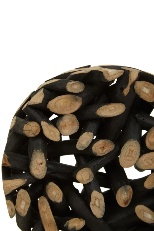 Forest Orb 35cm Black Wood Indoor Sculpture