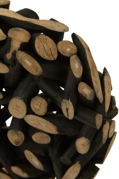 Forest Orb 35cm Black Wood Indoor Sculpture