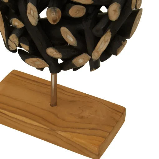 Forest Orb 35cm Black Wood Indoor Sculpture