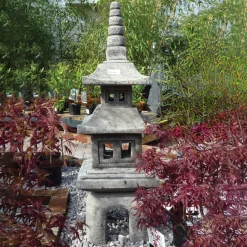 Four Piece Japanese Pagoda Stone Garden Ornament