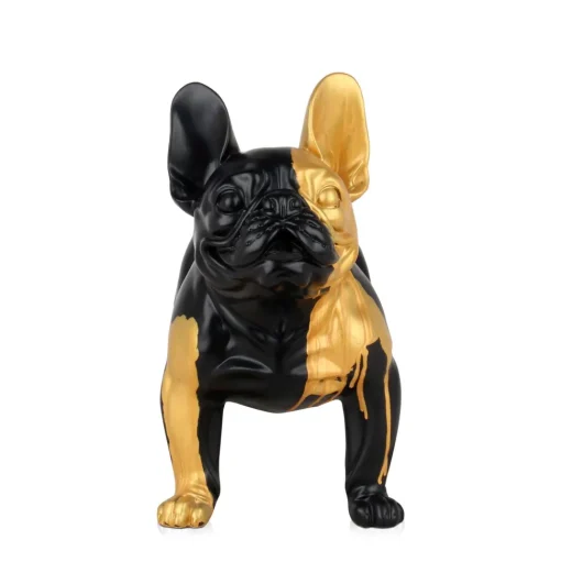 French Bulldog 40cm Black Resin Indoor Sculpture