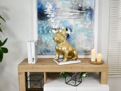 French Bulldog 40cm Gold Resin Indoor Sculpture