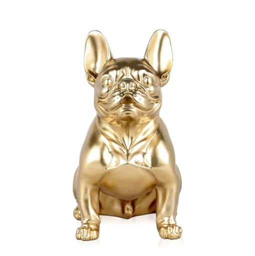French Bulldog 40cm Gold Resin Indoor Sculpture