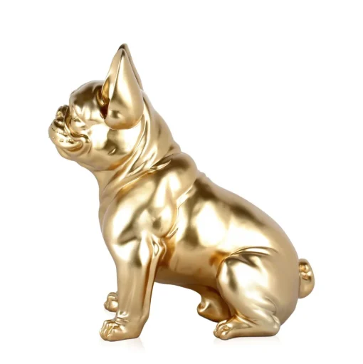 French Bulldog 40cm Gold Resin Indoor Sculpture