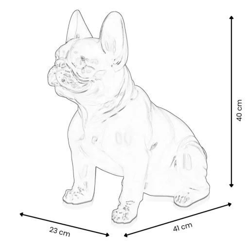 French Bulldog 40cm Gold Resin Indoor Sculpture