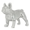 French Bulldog 38cm Silver Resin Indoor Sculpture