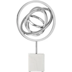 Galactic Sphere 43cm Silver Metal Indoor Sculpture