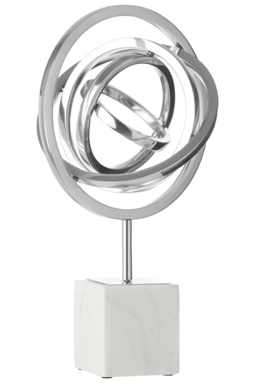 Galactic Sphere 43cm Silver Metal Indoor Sculpture
