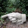 Giant Hand Pointing Left Stone Garden Statue
