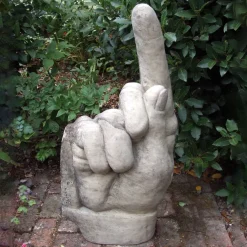 Giant Hand Pointing Up Stone Garden Statue