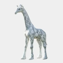 Gigantic Giraffe 350cm White Marble Garden Statue v1