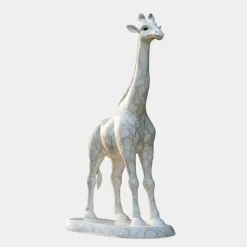 Gigantic Giraffe 350cm White Marble Garden Statue v5