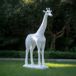 Gigantic Giraffe 350cm White Marble Garden Statue v2