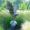 Golden Eagle on Sphere Life-Size Bronze Metal Garden Statue
