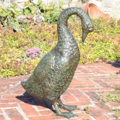 Goose 55cm Bronze Metal Garden Ornament