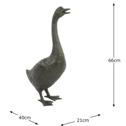 Goose 66cm Bronze Metal Garden Ornament