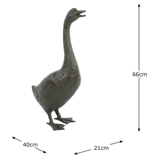 Goose 66cm Bronze Metal Garden Ornament