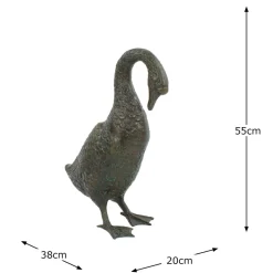 Goose 55cm Bronze Metal Garden Ornament