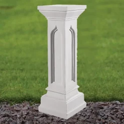 Gothic 69cm Marble Resin Garden Pedestal