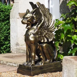 Gothic Griffin Bronze Metal Garden Statue