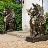 Gothic Griffins Bronze Metal Garden Statues