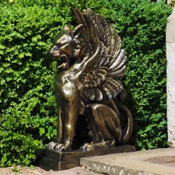 Gothic Griffins Bronze Metal Garden Statues