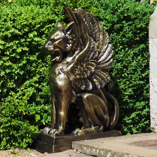 Gothic Griffins Bronze Metal Garden Statues