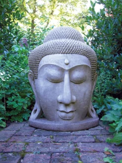 Grand Buddha Head Stone Garden Statue