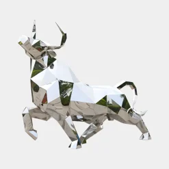 Grand Bull 200cm Geometric Metal Garden Sculpture