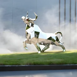 Grand Bull 200cm Geometric Metal Garden Sculpture