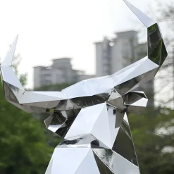 Grand Bull 200cm Geometric Metal Garden Sculpture
