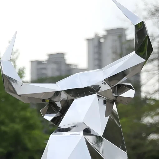 Grand Bull 200cm Geometric Metal Garden Sculpture