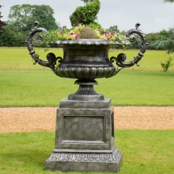 Grand Cheshire Urn Bronze Metal Garden Planter