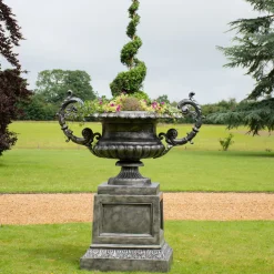 Grand Cheshire Urn Bronze Metal Garden Planter