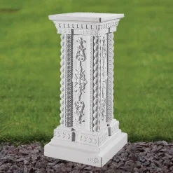 Grand 58cm Marble Resin Garden Pedestal