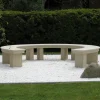 Grand Curved Modern Stone Garden Bench