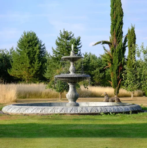 Grand Double Tier 4m Emerald Marble Stone Water Fountain Feature