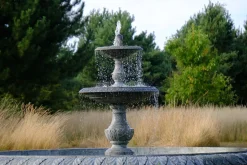 Grand Double Tier 4m Emerald Marble Stone Water Fountain Feature