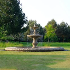 Grand Double Tier 4m Sandstone Stone Water Fountain Feature