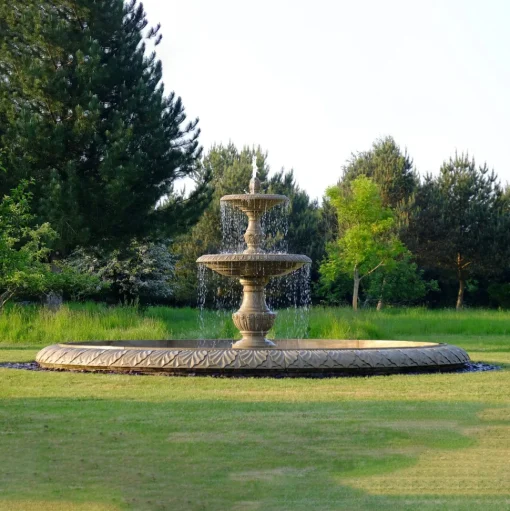 Grand Double Tier 4m Sandstone Stone Water Fountain Feature