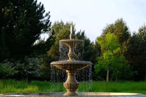 Grand Double Tier 4m Sandstone Stone Water Fountain Feature
