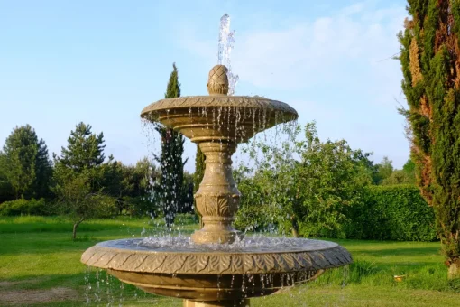 Grand Double Tier 4m Sandstone Stone Water Fountain Feature