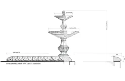 Grand Double Tier 4m Sandstone Stone Water Fountain Feature