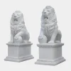 Grand Lion 180cm White Marble Garden Statue