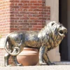 Grand Lion Right Facing Bronze Metal Garden Statue