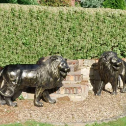 Grand Lions Bronze Metal Garden Statues
