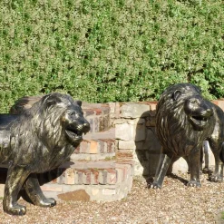 Grand Lions Bronze Metal Garden Statues