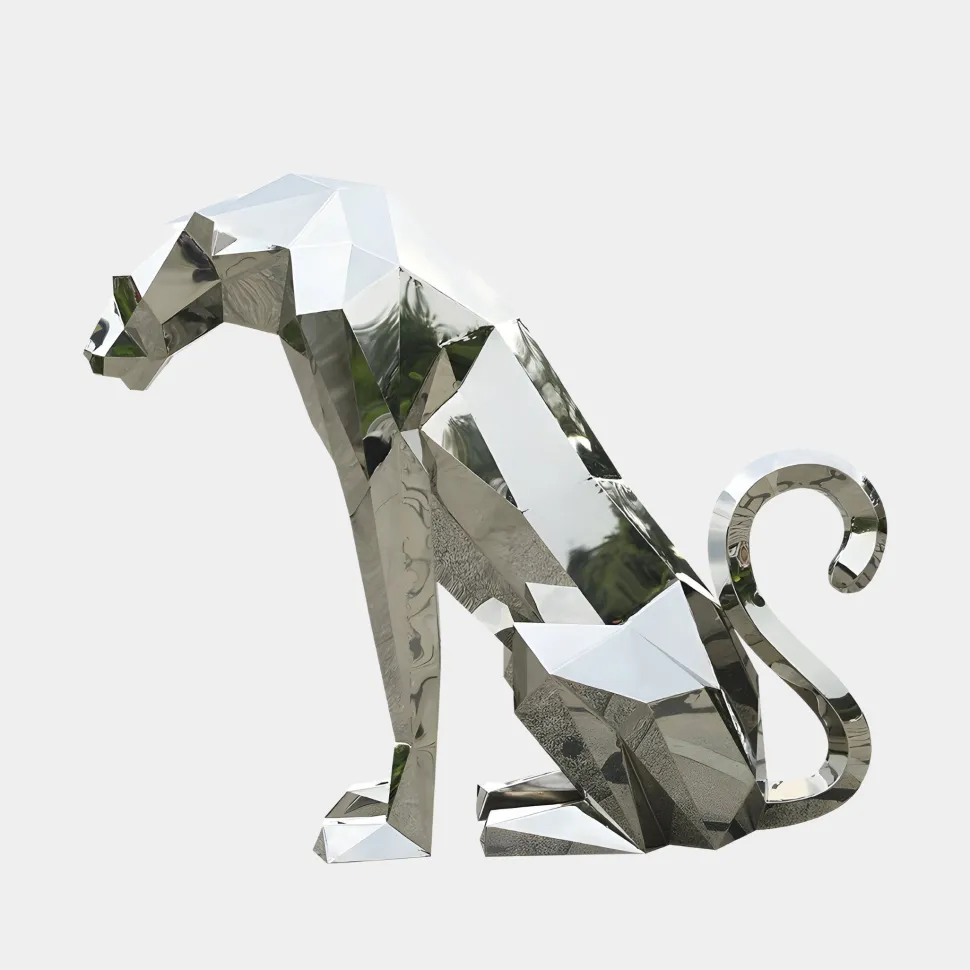 Grand Panther 87cm Geometric Metal Garden Sculpture