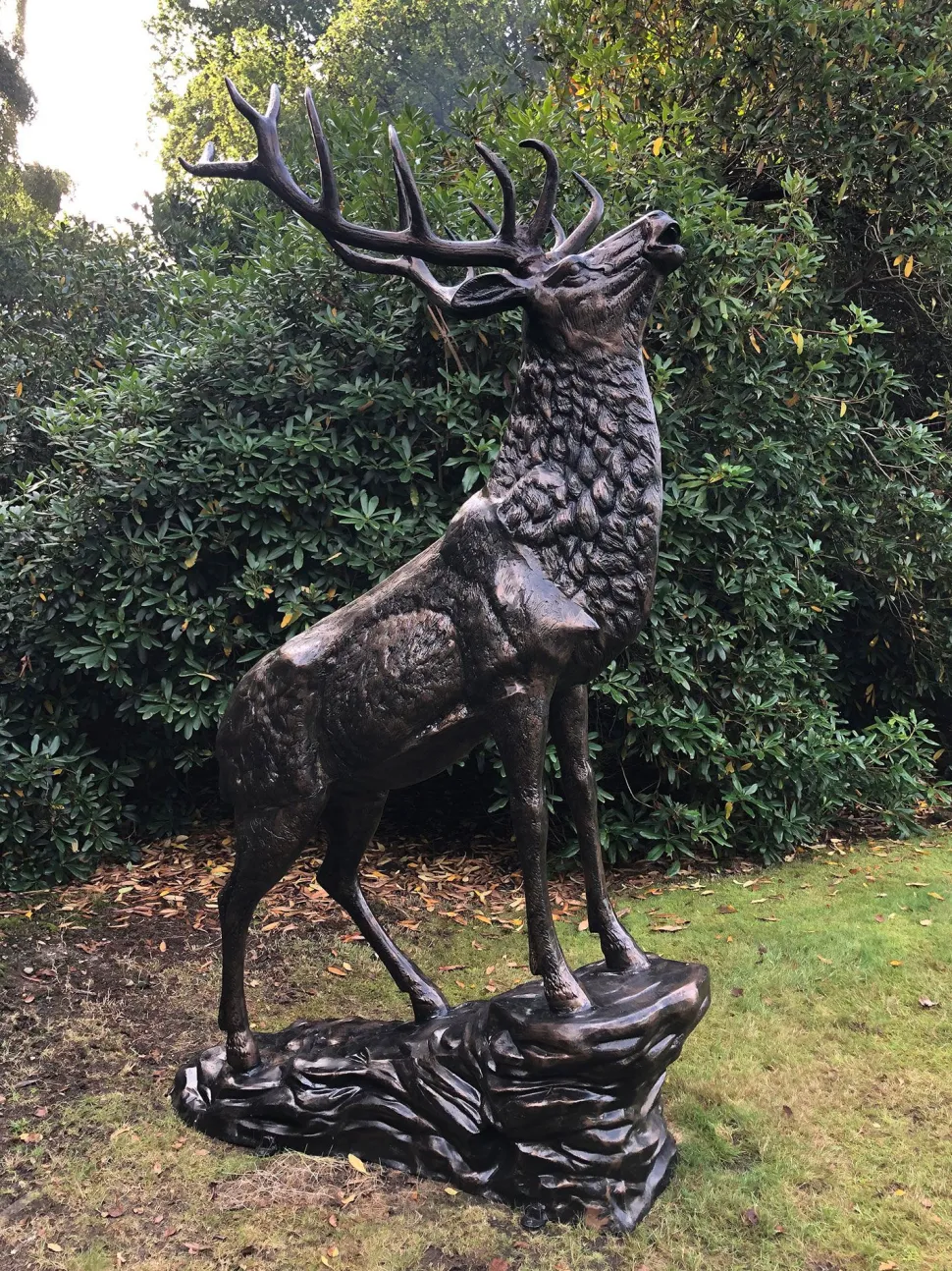 Grand Stag Life-Size 292cm Metal Bronze Garden Statue