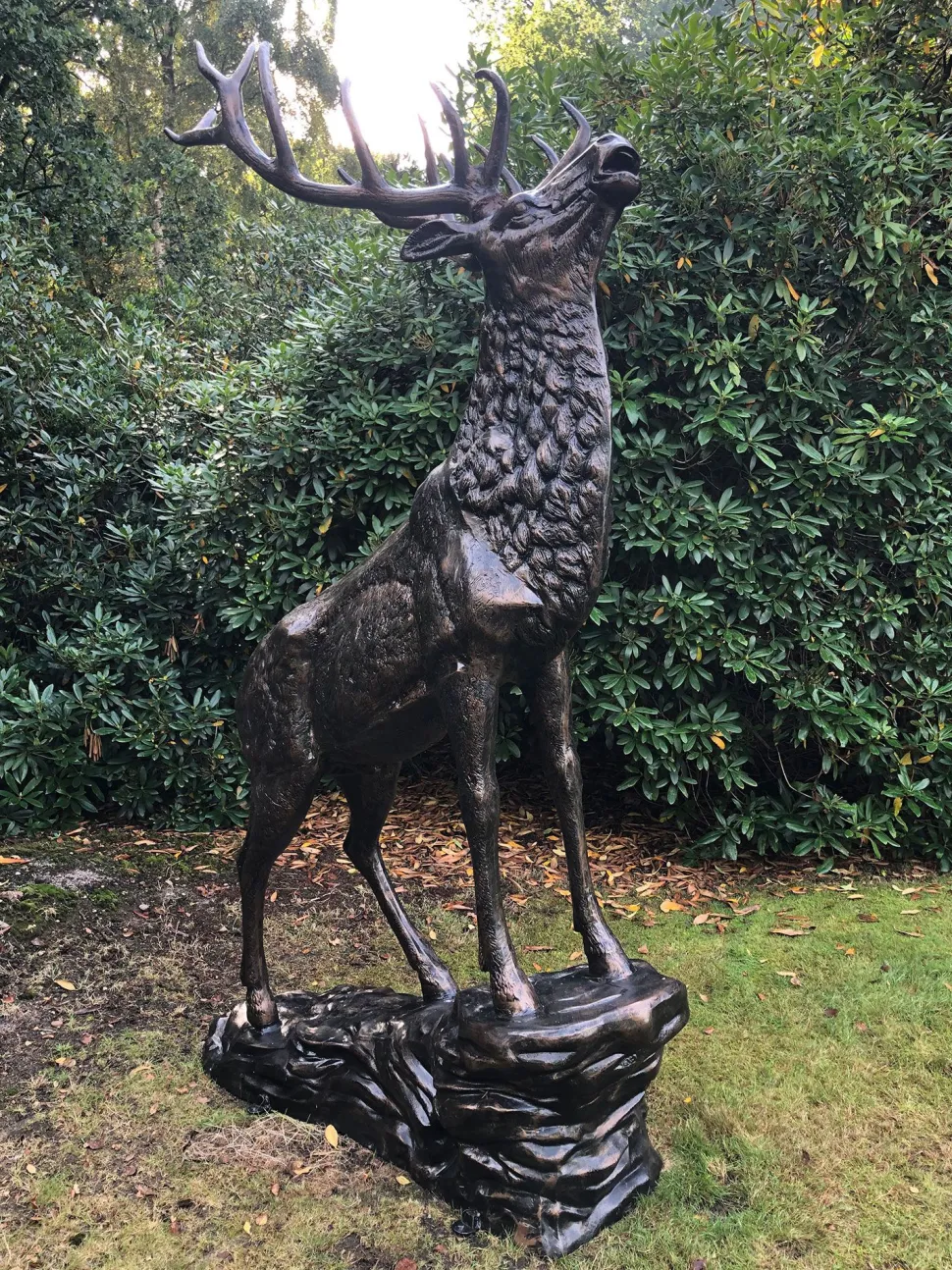 Grand Stag Life-Size 292cm Metal Bronze Garden Statue